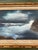 Original 9 x 12 painting on stretched canvas Overall size with original carved wood frame with aged &Stained linen liner...