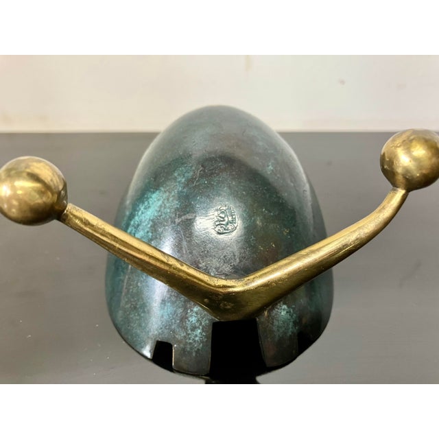 Bottle Green 1960s Maurice Ascalon for Pal-Bell Bronze “Snail” Ashtray For Sale - Image 8 of 8