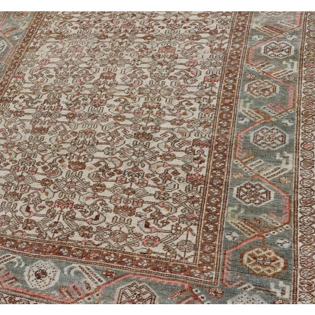 Antique Persian Bidjar Rug With Dense All-Over Herati Design 4'3 X 6'5 For Sale - Image 9 of 12