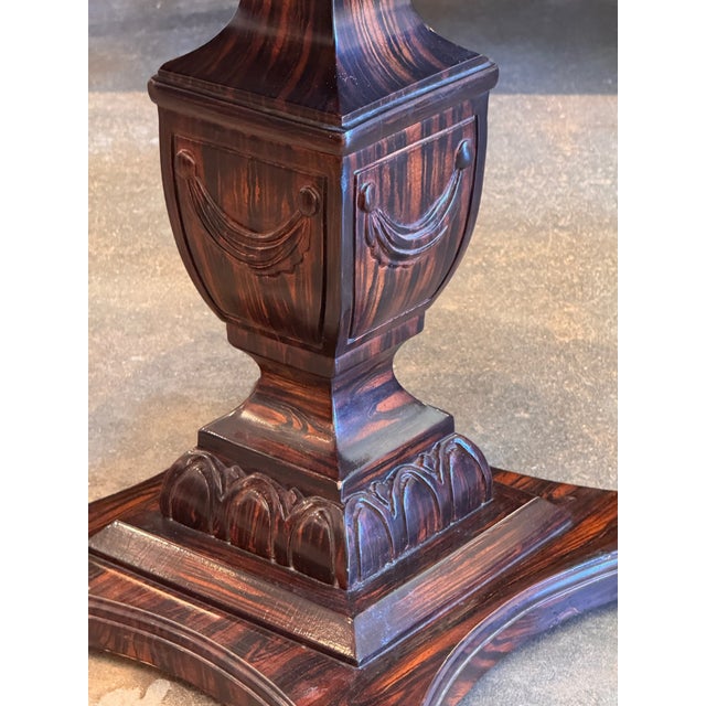 1920s 1920s Faux Rosewood Pedestal Table With Marble Top For Sale - Image 5 of 10