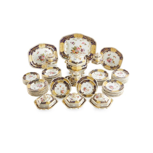 Gold 19th Century British Porcelain Dinnerware Service, 88 Pieces For Sale - Image 8 of 13