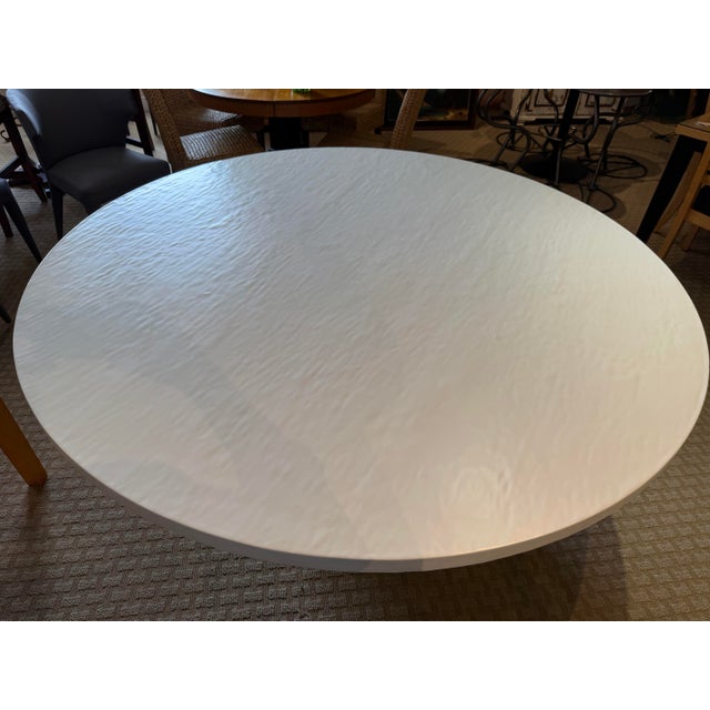 Mr. Brown London "Armand" Stacked Gesso & Brass Round Dining Table For Sale In West Palm - Image 6 of 10