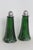 Early 20th Century Emerald Green Salt and Pepper Shakers Embossed Depression Glass 2pc Pair 4510b For Sale - Image 5 of 12