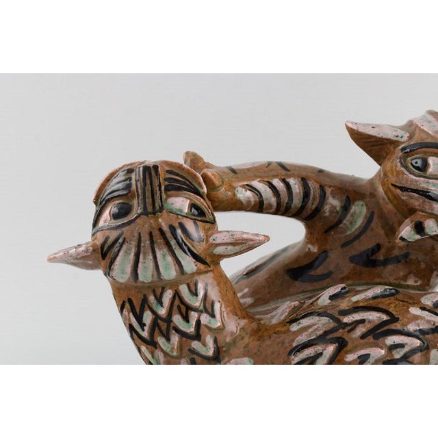 Stoneware Cats Figure by Helge Christoffersen For Sale - Image 9 of 11