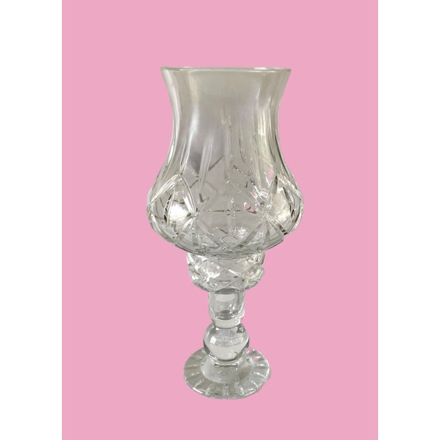 Mid-Century Modern 1970's 2 Pc Hurricane Candle Holder & Globe, 24% Lead Crystal by Block Poland For Sale - Image 3 of 14