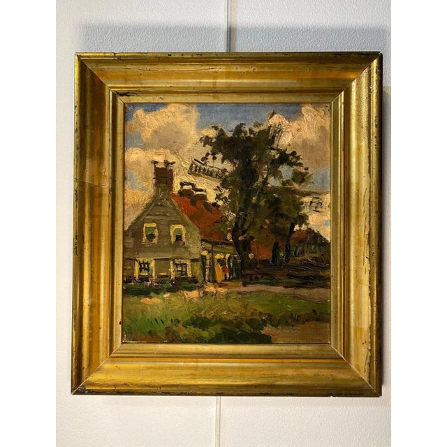 Oil on wood sold with frame Total size with frame 30x33 cm Gérard Van Vliet (1880-1972) is a Dutch architectural designer....
