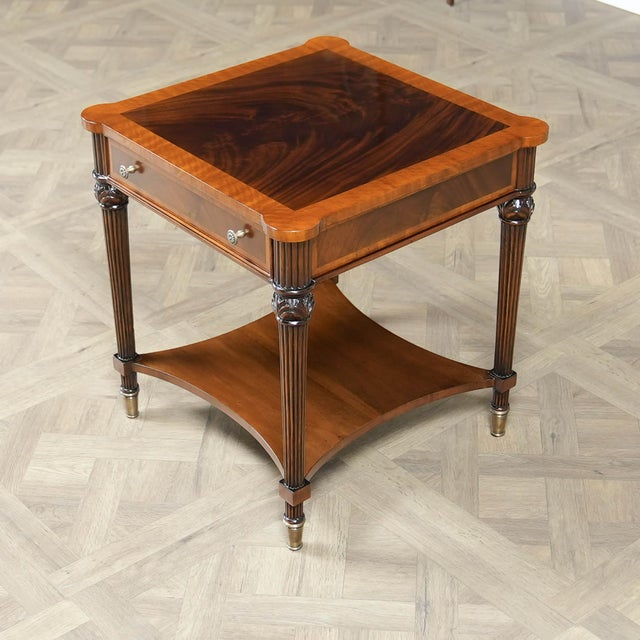Traditional Square Mahogany End Table For Sale - Image 4 of 12