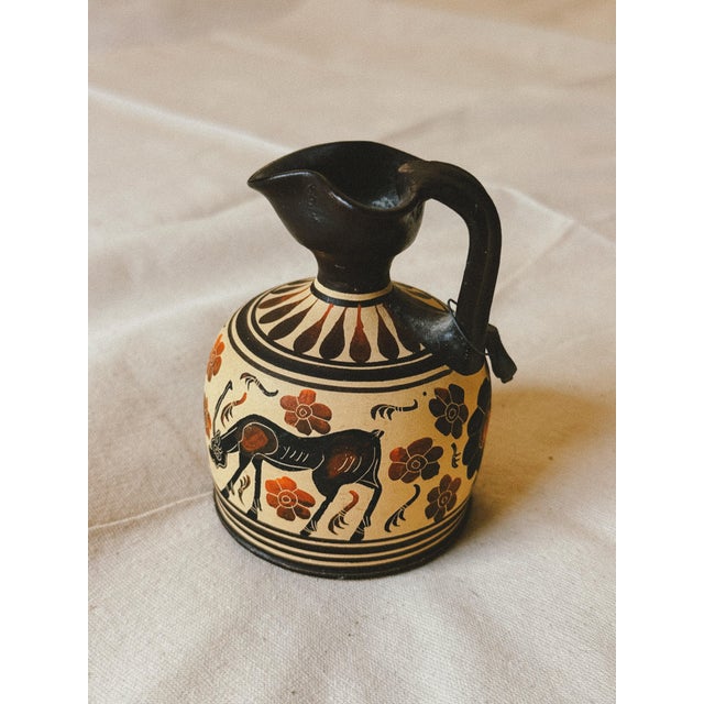 Traditional Hand Painted Greek Ceramic Jug, 1990s For Sale - Image 3 of 5