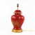 Early 21st Century Vintage Red and Gold Chinoiserie Hand-Painted Landscape Temple Jar Table Lamp For Sale - Image 5 of 12
