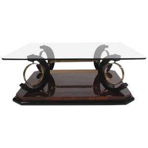Italian Mid-Century Modern Coffee Table Having Glass Top