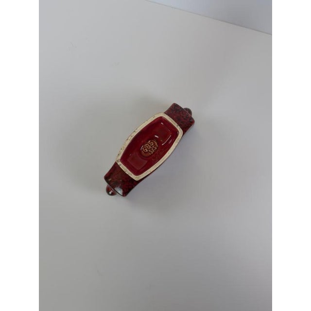 Red Modernist Drip Glazed Mantel Vase from Shorter & Sons, England, 1950s For Sale - Image 8 of 10