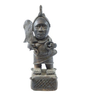 Antique 19th Century Bronze African Sculpture of a Warrior For Sale