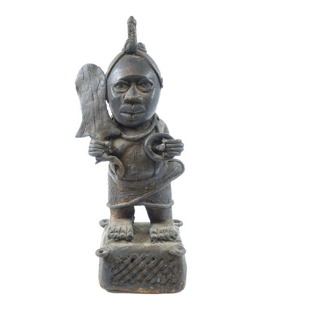 Antique 19th Century Bronze African Sculpture of a Warrior For Sale