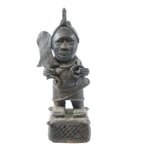 Antique 19th Century Bronze African Sculpture of a Warrior
