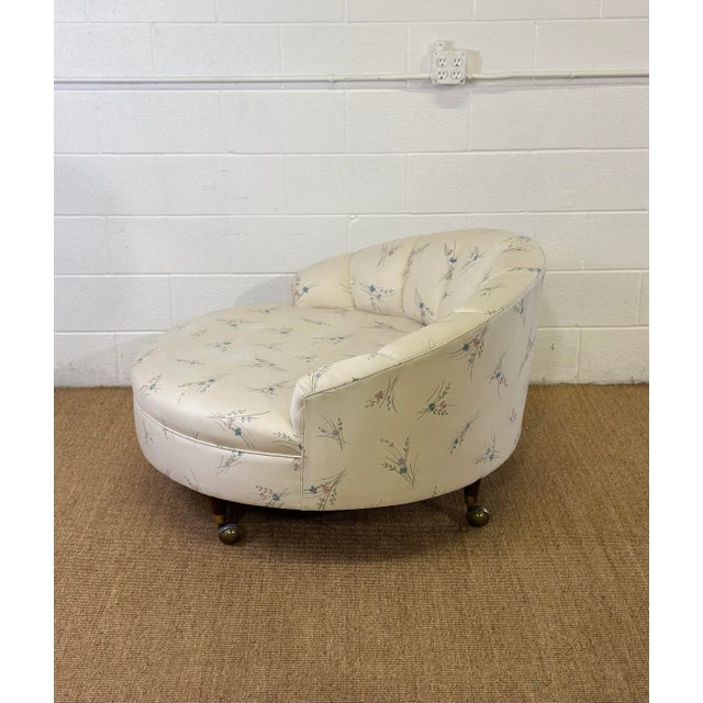 1970s Oversized Tufted Back Barrel Tub Chair For Sale In Detroit - Image 6 of 10