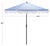 Modern Lucerna 9 Ft Crank Umbrella, Baby Blue Stripe/Brown Pole For Sale - Image 3 of 9
