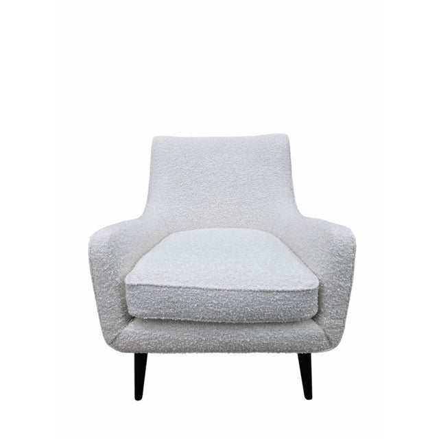 Textile MCM Lounge Chairs Attributed to Charles Ramos, Newly Reupholstered - Pair For Sale - Image 7 of 11