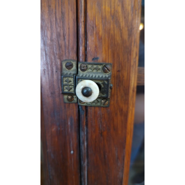 19th Century Marble Top Possum Belly Copper Lined Bins Kitchen Bakers Cabinet For Sale - Image 15 of 18