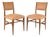 Pair of Walnut and Leather Side Chairs by Gio Ponti, Italy, 1950s For Sale