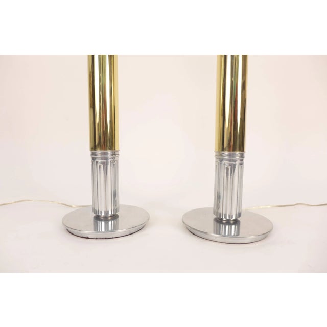 Parzinger Originals Gold and Nickel Parzinger Style Table Lamps For Sale - Image 4 of 9