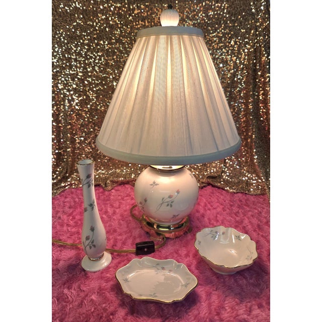 Vintage Lenox Table Lamp- Rose Manor Collection For Sale - Image 18 of 18