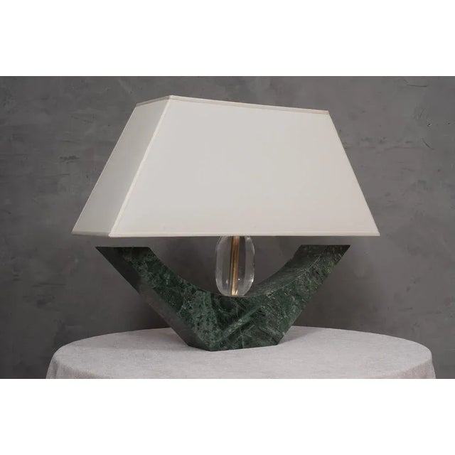2000 - 2009 Indian Green Marble and Murano Glass Table Lamp, 2000s For Sale - Image 5 of 10