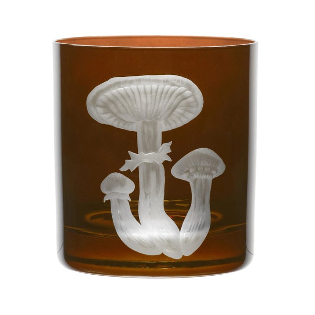 ARTEL Mushrooms Collection Double Old Fashioned Glass in Walnut - Set of 6 For Sale - Image 6 of 7