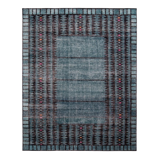 Rug & Kilim’s Delta Rug in Dark Blue, 8x10 For Sale