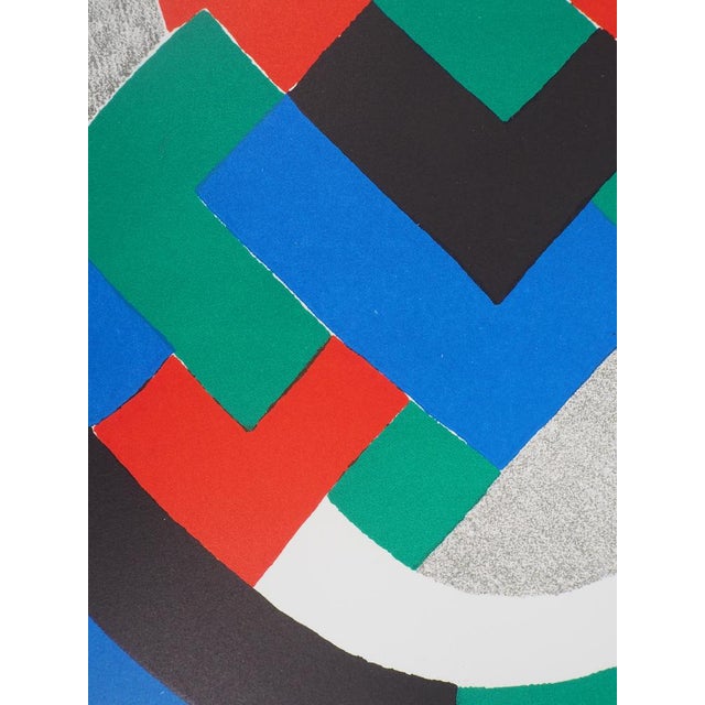 Sonia Delaunay Blue, green and red composition Original color lithograph (Mourlot workshop) On thick paper 31 x 24 cm...