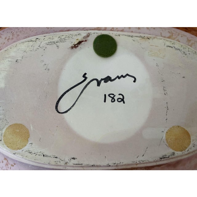 Ceramic Large Tony Evans Signed and Numbered Studio Pottery Raku Centerpiece Bowl For Sale - Image 7 of 11