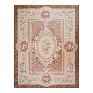 Pasargad Home Abusson L.Brown Wool Area Rug- 9' 2" X 11' 10'' For Sale