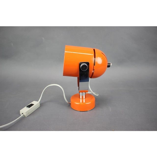 Orange Metal and Chrome Lamp by Stanislav Indra, Former Czechoslovakia, 1970s For Sale - Image 3 of 9