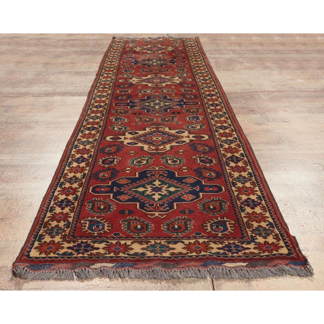 Vintage Afghani Rug, 02'08 X 11'07 For Sale - Image 9 of 10