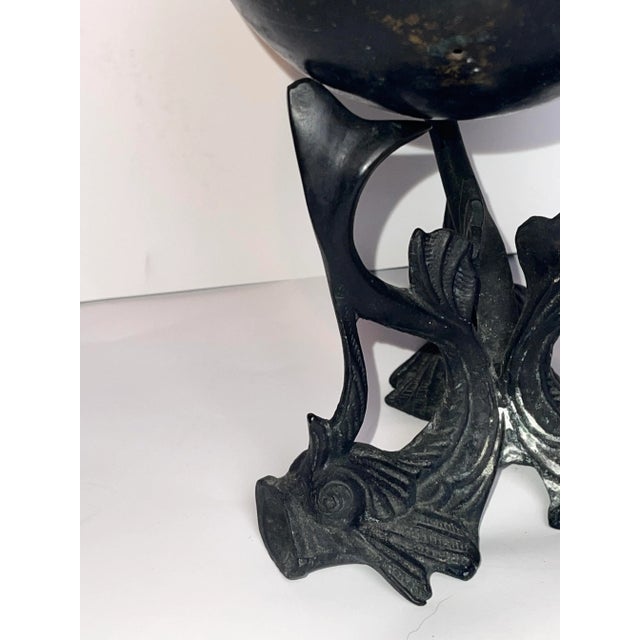 Metal Black Bronze Metal Iron Globe Orb For Sale - Image 7 of 9
