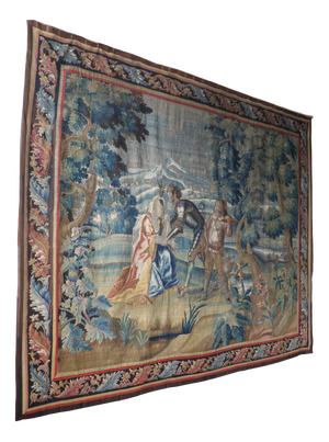 Large Antique Verdure Tapestry with Nature and Lush Greenery, 1600s