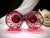 Vintage Saint-Louis Crystal Massenet Cranberry Cut to Clear Hock Wine Glasses, Pair For Sale - Image 6 of 8