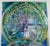 Artist Mark Adler Four-Panel Circular Abstract Acrylic Painting on Canvas Framed Measures 24" wide, 3/4" deep and 47 1/2"...