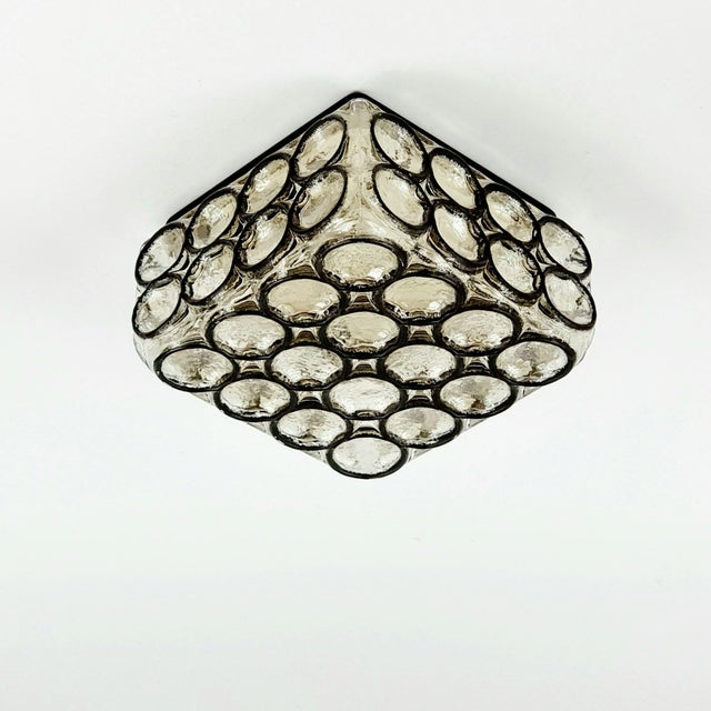 Mid-Century Modern Mid-Century Glass Wall Light or Ceiling Light/Flush Mount From Limburg, Germany, 1960s For Sale - Image 3 of 8