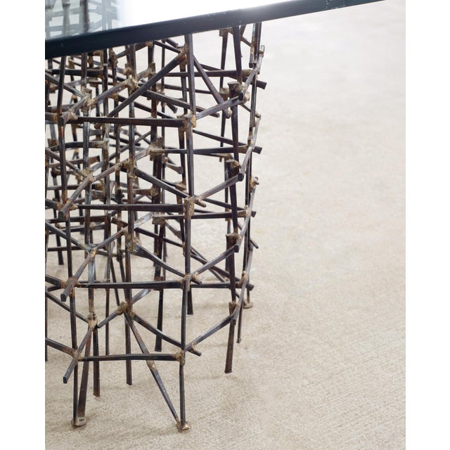 Marc Weinstein Attributed Brutalist Welded Nails Cocktail Table For Sale - Image 14 of 18