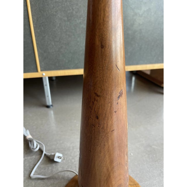 Vintage Sculptural Wood Lamp Space Needle Modeline Powell Style Mid Century For Sale - Image 12 of 12