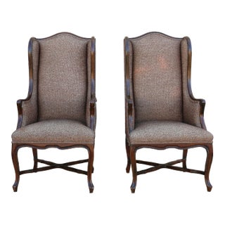 Vintage Pair of French Provincial Wingback Chairs For Sale