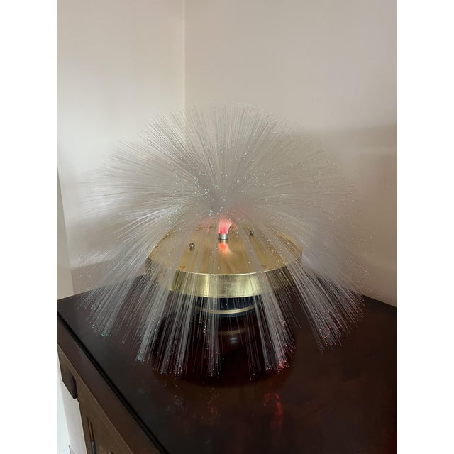 Mid-century multicolored fiber optic rotating lamp, 1960s Golden aluminum support. Good condition. European Plug (up to...