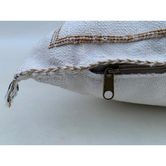 Early 21st Century White Moroccan Sabra Pillow Covers- a Pair For Sale - Image 6 of 9