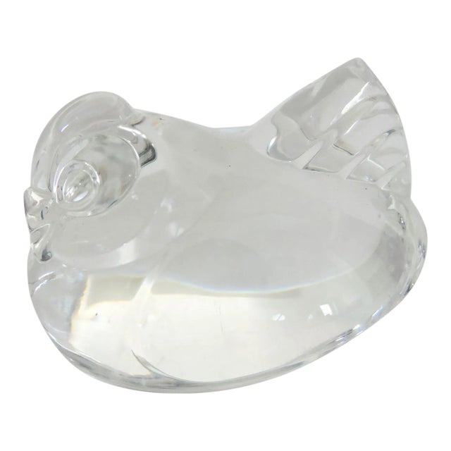Vintage Crystal Clear Glass Hen For Sale