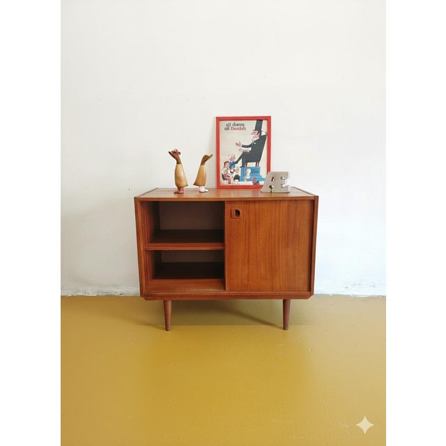 Danish Teak Sideboard with Sliding Doors, 1950s For Sale - Image 4 of 6