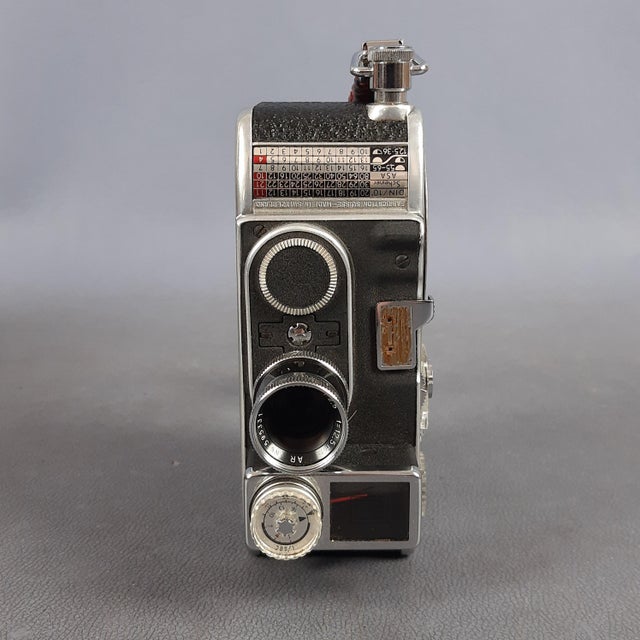 Beautiful Paillard-Bolex 8 mm movie camera, Kern & Cie S. A., Aarau- Suisse, complete with original brown leather case and...