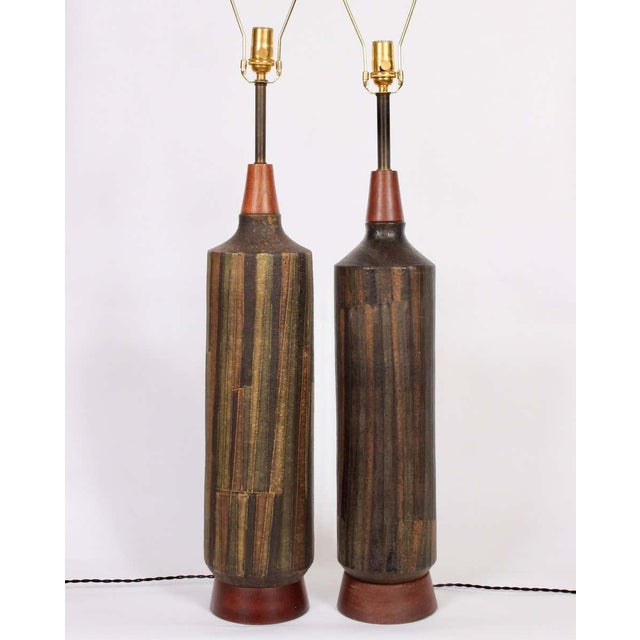 1959 Aldo Londi Bitossi 'Milano Moderna' Ceramic Lamps - a Pair For Sale - Image 6 of 7
