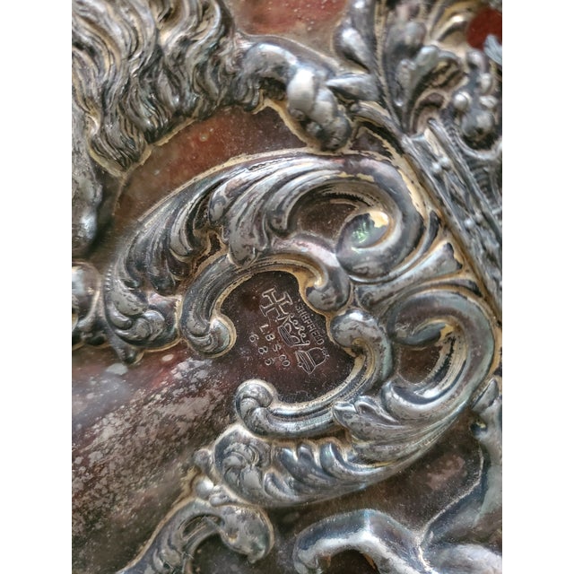 Antique Hallmarked Royal Crest Crown Pair Sconces For Sale - Image 9 of 11