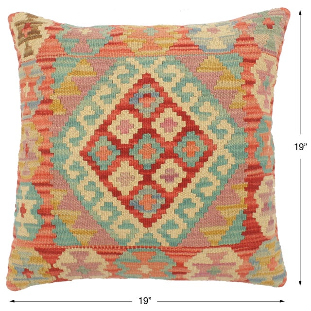 Textile Boho Chic Turkish Townsend Hand Woven Kilim Pillow For Sale - Image 7 of 8
