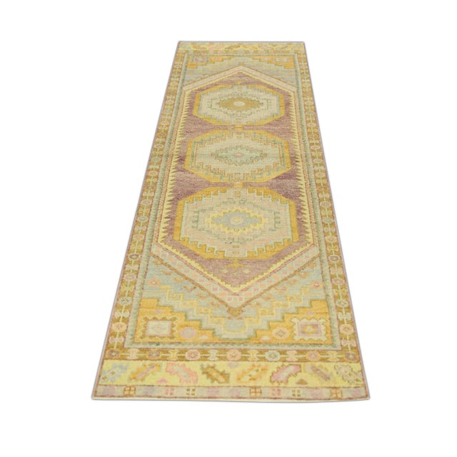 Turkish Modern Turkish Oushak Rug 2'11" x 10'1" For Sale - Image 3 of 6